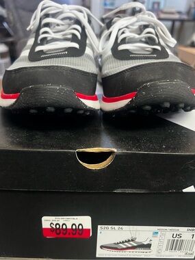adidas Men’s Golf Shoes S2G SL Black Gray White with Red Accent